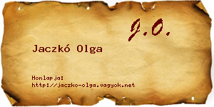 Jaczkó Olga névjegykártya
