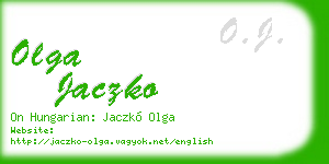 olga jaczko business card