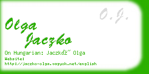 olga jaczko business card